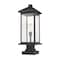 Z-Lite Portland 1 Light Outdoor Pier Mounted Fixture, Black & Clear Beveled 531PHBXLS-SQPM-BK - alternate 4